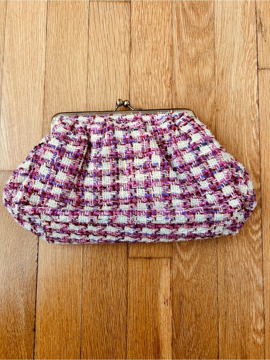 Anthropologie Handbags - Anthropologie Tweed Frame Clutch Bag